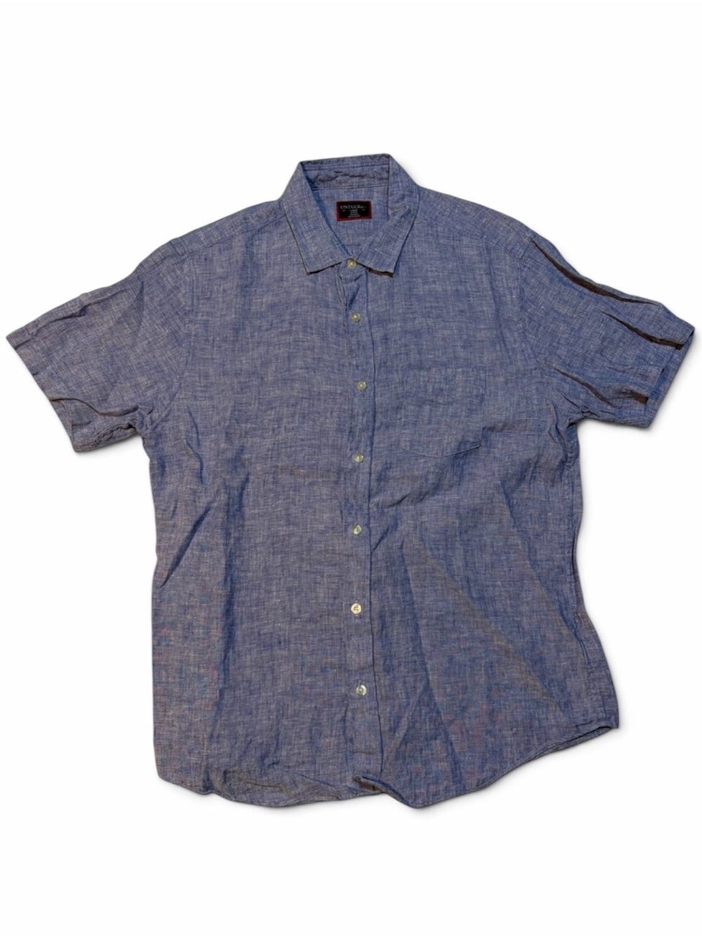 UNTUCKit Slim Fit 100% Linen Short Sleeve Button‑Down Shirt Blue Men’s Large